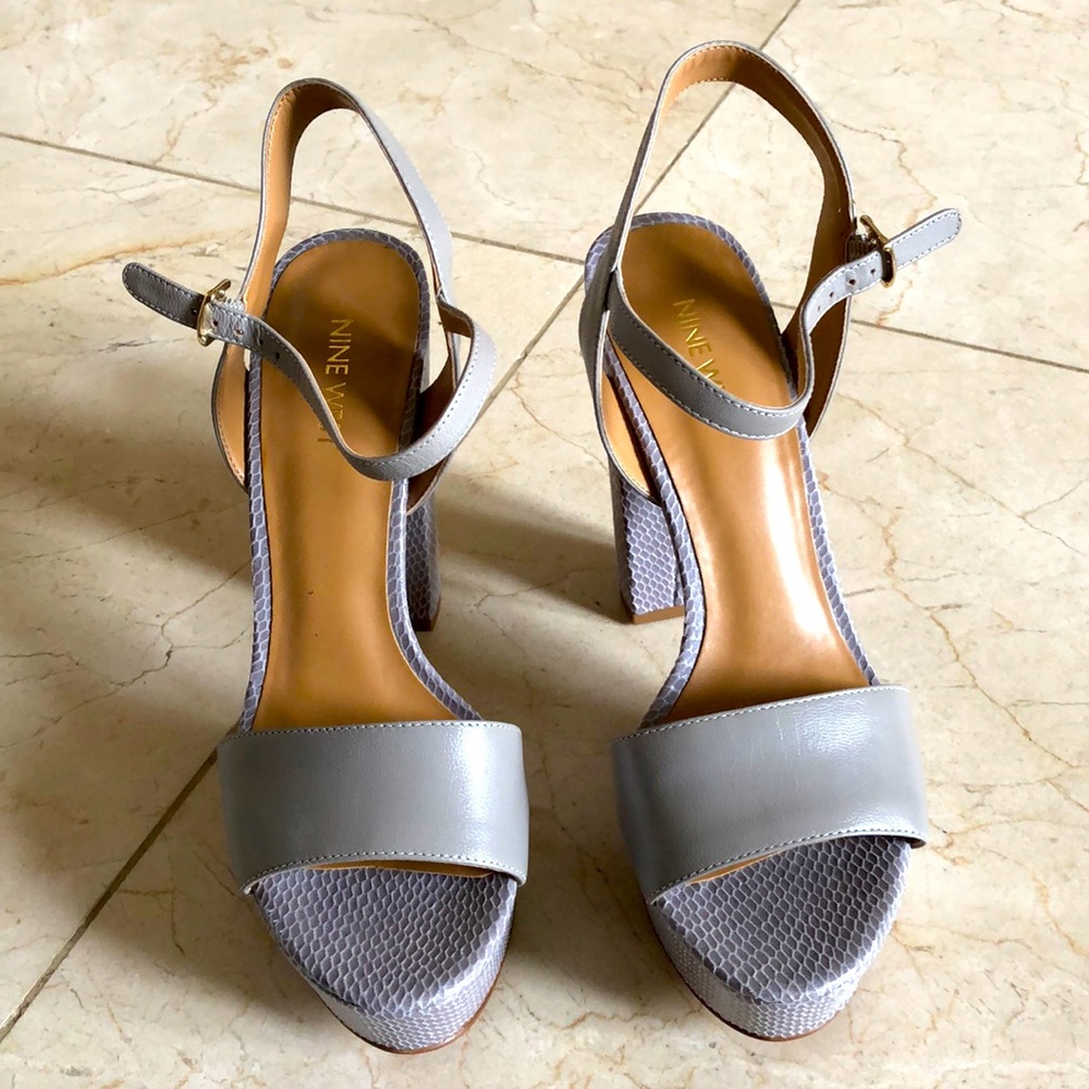 Nine West brand -new grey platform sandals